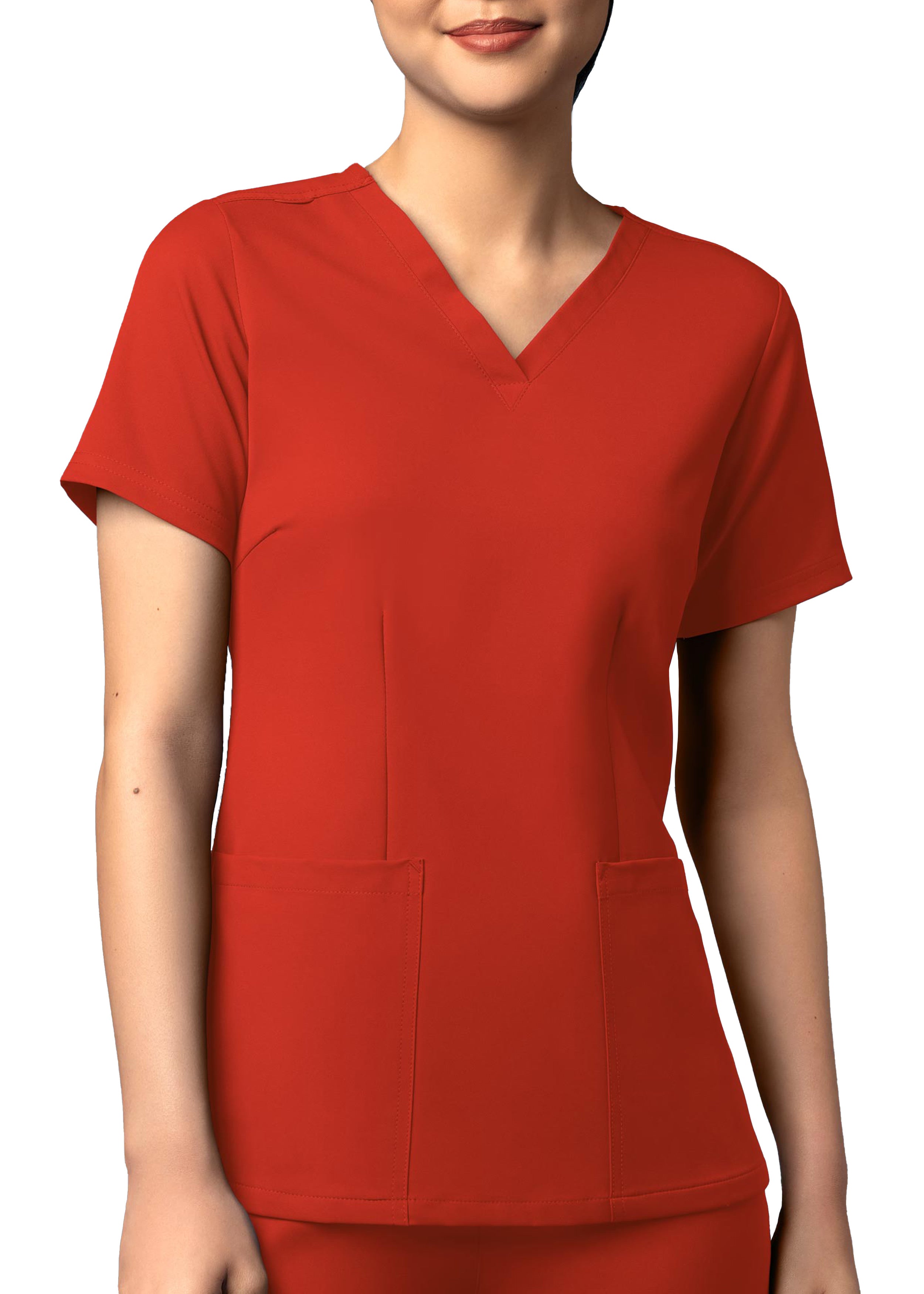 WonderWink Thrive Fitted 3-Pocket V-Neck Top