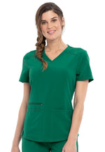 Load image into Gallery viewer, Allura by Cherokee V Neck Top with Zipper Pocket
